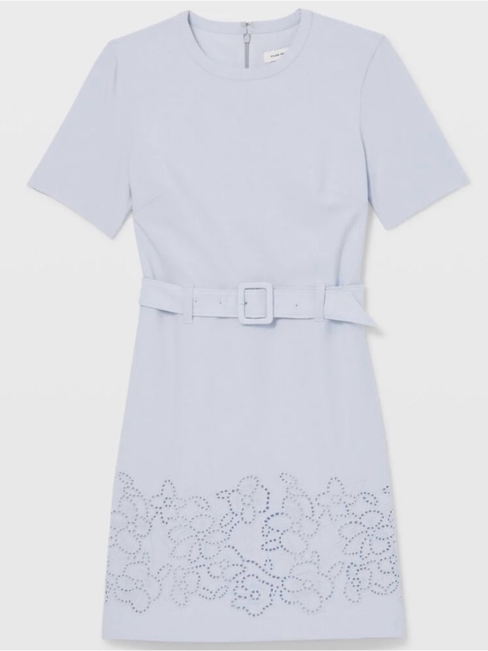 Club Monaco Belted Eyelet Hem Shift Dress Size 4 Light Blue